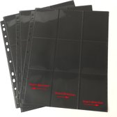 100 zwarte inlegbladen A4 met 9 vakken voor stickers, kaarten enz. te klasseren