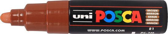 Krijtstift – Chalkmarker – Universele Marker – Uni Posca Marker – bruin – PC-7M – 4,5mm – 5,5mm – Medium Punt – 1 stuk