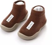 Antislip baby schoentjes - eerste loopschoentjes – Completebabyuitzet - maat 20,5 – 6-12 maanden – 13 cm - Mocca Bruin
