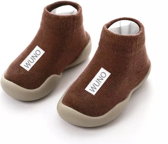 Product: Antislip baby schoentjes - eerste loopschoentjes â€“ Completebabyuitzet - maat 20,5 â€“ 6-12 maanden â€“ 13 cm - Mocca Bruin, van het merk Merkloos