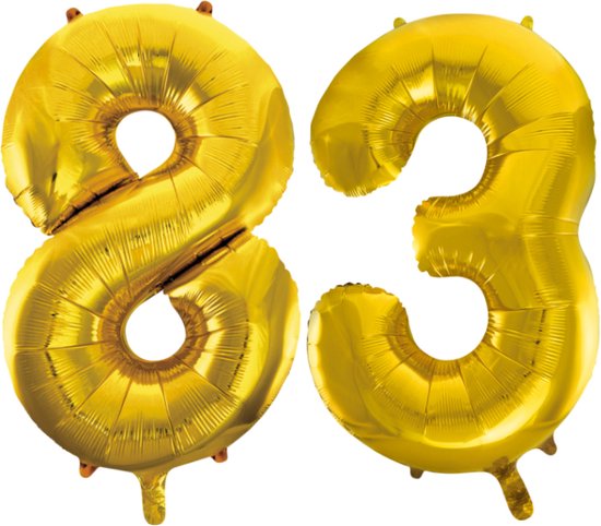 Folieballon 83 jaar Goud 66cm