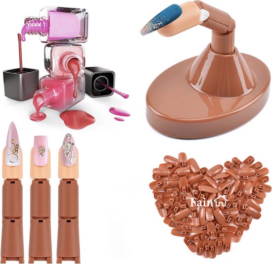 Oefenhand voor nagels Nail trainer vinger Allin1 set Incl. 80