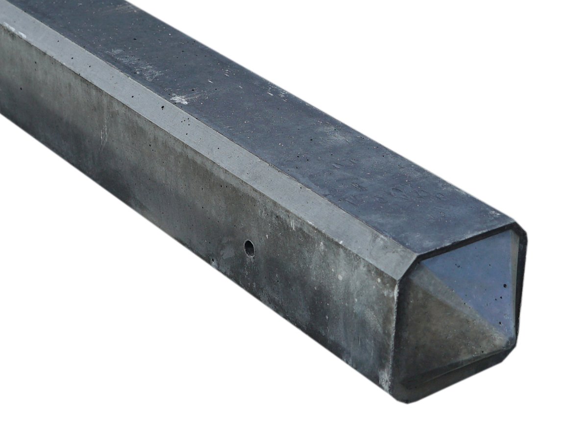 Schutting hoekpaal beton antraciet - diamant kop - 275 cm lang