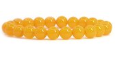 Bixorp Gems - Bracelet en pierres précieuses d'agate jaune - Bracelets de perles jaunes polies - Cadeau pour homme et femme - Naturellement fabriqué