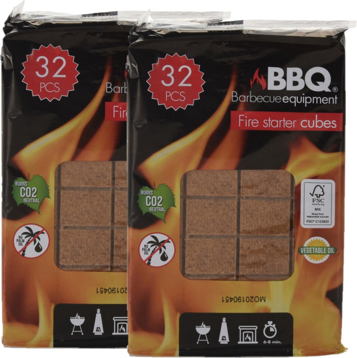 128x stuks barbecue aanmaakblokjes - aansteek/aansteken blokjes setje