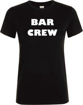 T-Shirt Bar Crew / personeel tekst zwart dames XXXL