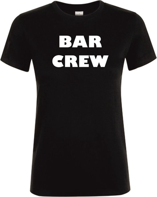 T-Shirt Bar Crew / personeel tekst zwart dames L