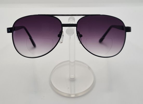 Bifocale ZONNEBRIL OP STERKTE +2,5 leesbril met getinte grijze lenzen met  koker,... | bol.com