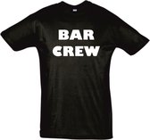 T-Shirt Bar Crew / personeel tekst zwart heren XL