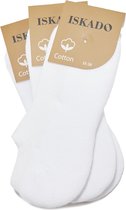 ISKADO- 3 paar Cotton Sneakers Socks unisex/vrije tijd/ademend, wit
