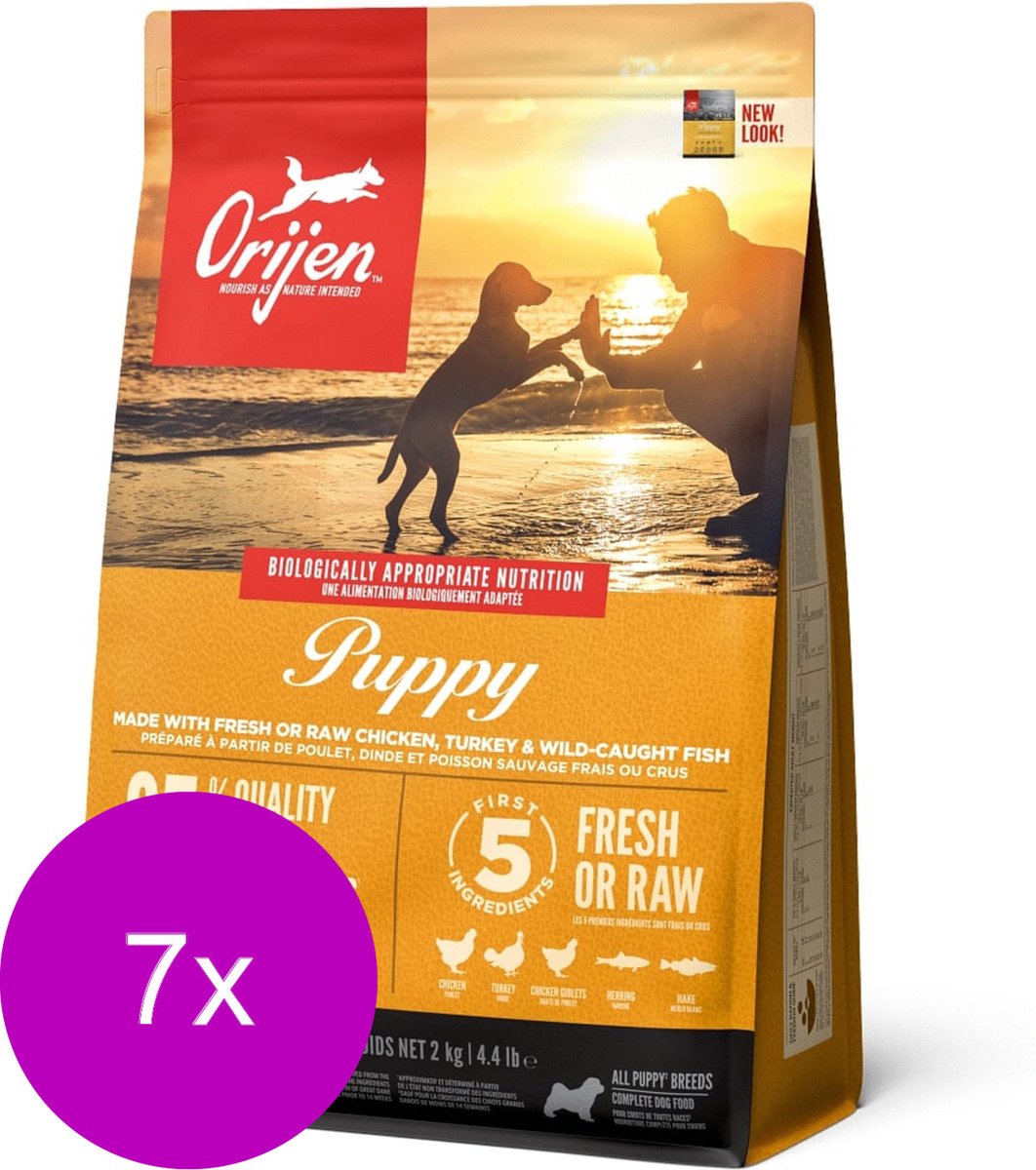 Orijen Orijen Whole Prey Puppy Kip&Kalkoen - Hondenvoer - 7 x 2 kg
