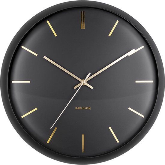 Karlsson Globe - Horloge murale - mouvement silencieux - 40 cm - noir |  bol.com
