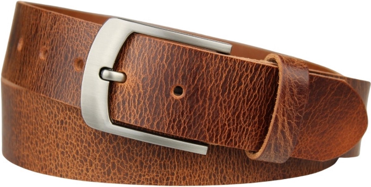 Fana Belts leren riem cognac - Taille 90 - Broekriem heren - Riemen heren - Jeans riem - Echt leer