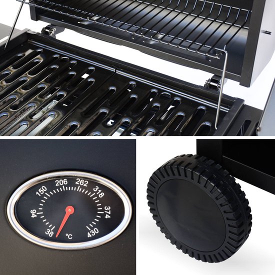 sweeek - Gasbarbecue 3 branders + 1 zijbrander 117,2 x 43,5 x 103cm - treville van Sweeek — afbeelding 5