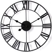 Goliving Horloge Murale Industrielle - Mouvement Silencieux - Horloge Murale Moderne - Métal - 60 cm - Zwart