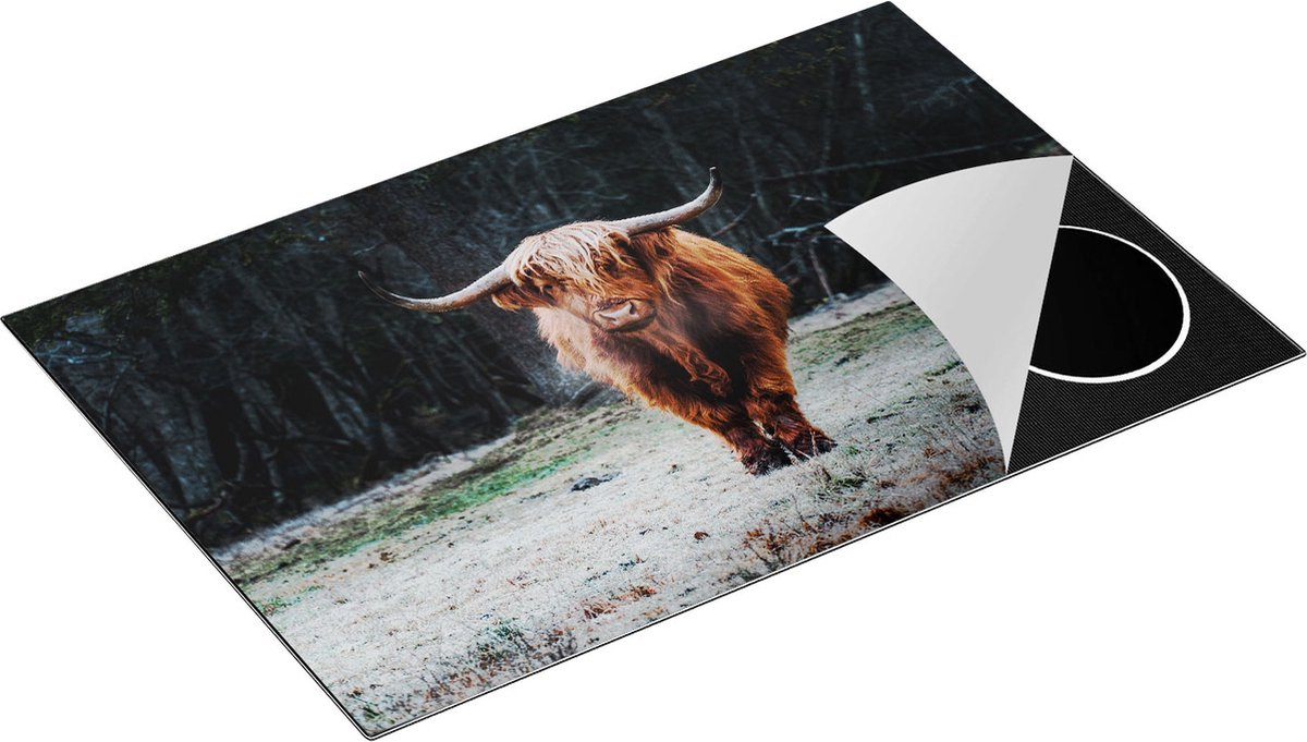 Chefcare Inductie Beschermer Schotse Hooglander bij het Bos - 80x52 cm - Afdekplaat Inductie - Kookplaat Beschermer - Inductie Mat