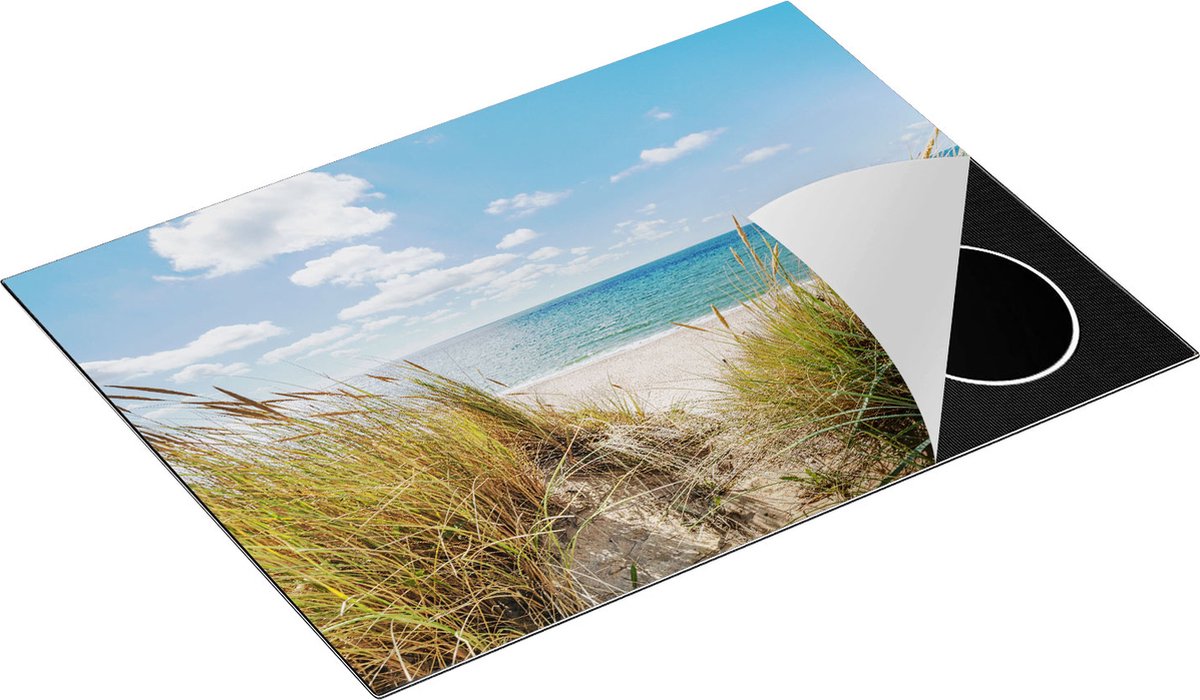 Chefcare Inductie Beschermer Strand en Zee vanuit Duinen - 71x52 cm - Afdekplaat Inductie - Kookplaat Beschermer - Inductie Mat