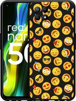 Realme Narzo 50 Hoesje Zwart Emoji - Designed by Cazy