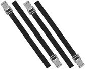 Fietsendrager zwarte spanbanden 40 cm set van 4x stuks - Met metalen gespen