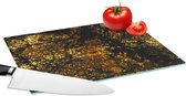 Glazen Snijplank - 28x20 - Marmer - Glitter - Goud - Snijplanken Glas