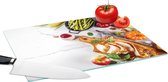 Glazen Snijplank - 39x28 - Groente - Vlees - Keuken - Kruiden - Snijplanken Glas - Keuken decoratie aanrecht