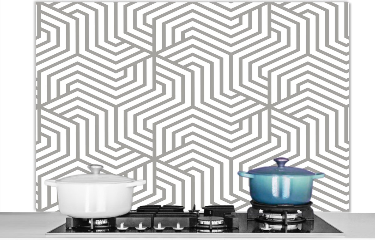 Spatwand - Achterwand keuken - Keuken - Design - Lijn - Geometrie - 120x80 cm