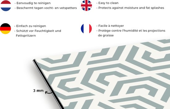 Spatscherm - Design - Patronen - Groen - Spatwand - 100x65 cm - Achterwand keuken