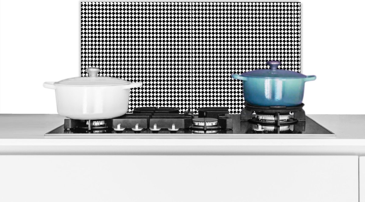 Achterwand keuken - Spatwand - Design - Patronen - Zwart - Wit - Keuken - 60x30 cm - Spatscherm