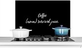 Spatscherm keuken 90x60 cm - Kookplaat achterwand Quotes - Coffee (noun) survival juice - Spreuken - Koffie definitie - Koffie - Muurbeschermer - Spatwand fornuis - Hoogwaardig aluminium