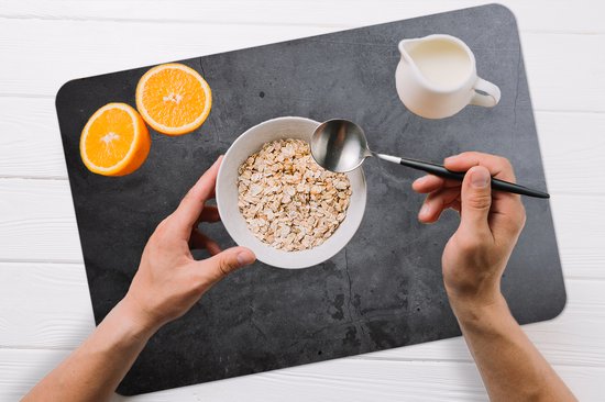 Set de table - Industriel - Imprimé béton - Grijs - Ardoise - 45x30 cm - 6 pièces - Résistant à la chaleur - Antidérapant - Coussinet - Amovible