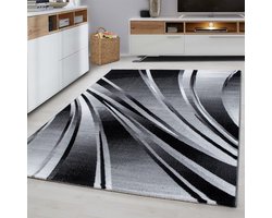 Tapijtenloods Parma Design Vloerkleed Zwart / Grijs Laagpolig- 80x150 CM