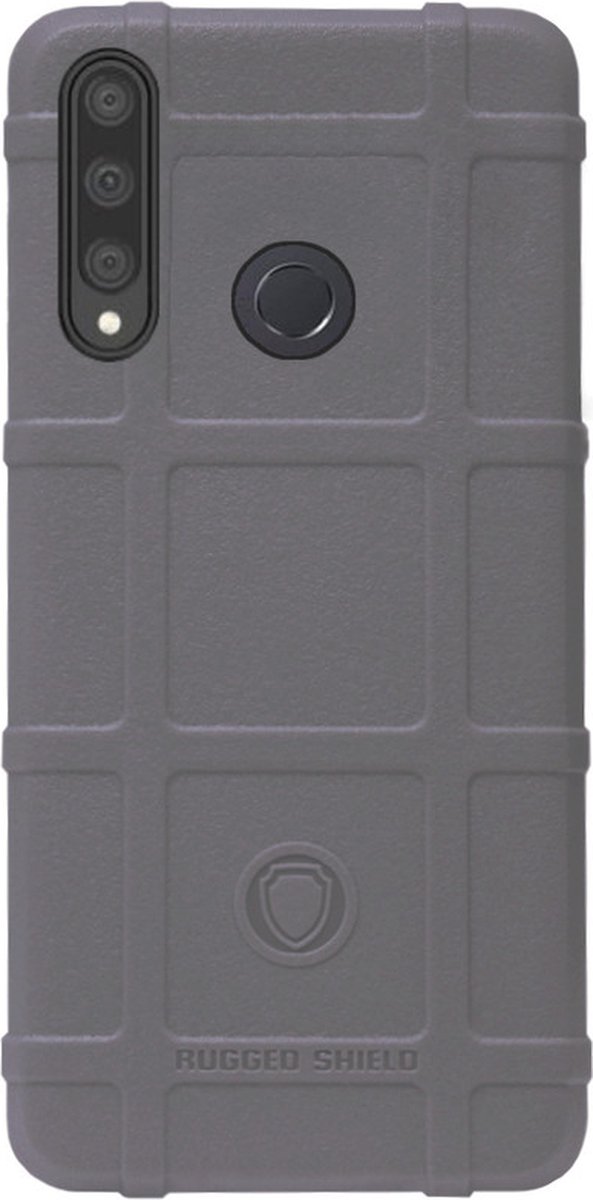 RUGGED SHIELD Rubber Bumper Case Hoesje Geschikt voor Huawei P40 Lite E - Grijs