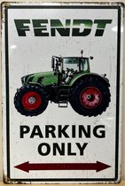 Fendt Parking Only tractor metalen reclamebord wandbord van metaal vintage nostalgie decoratie