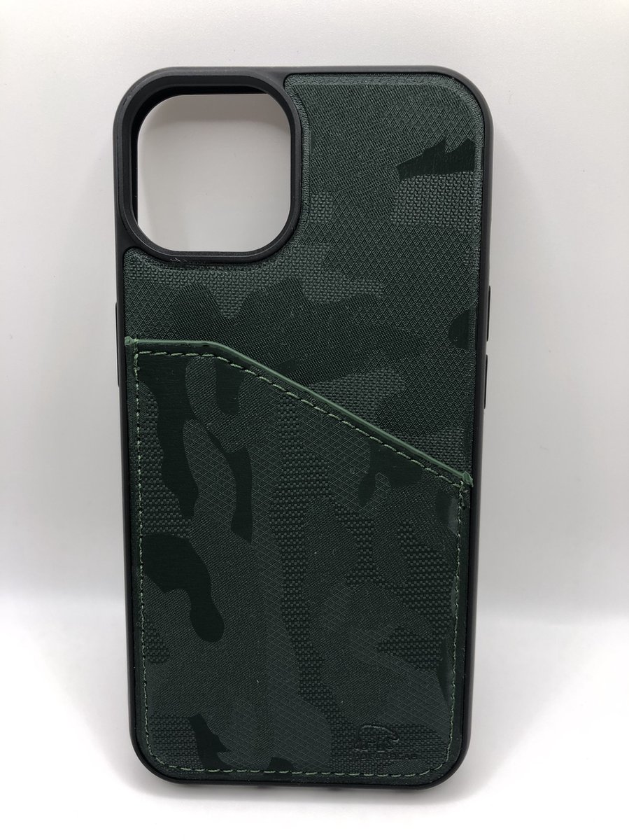Premium Kwaliteit Camouflageprint hoesje met pasjes vakje - Geschikt voor iPhone 13 - Groen