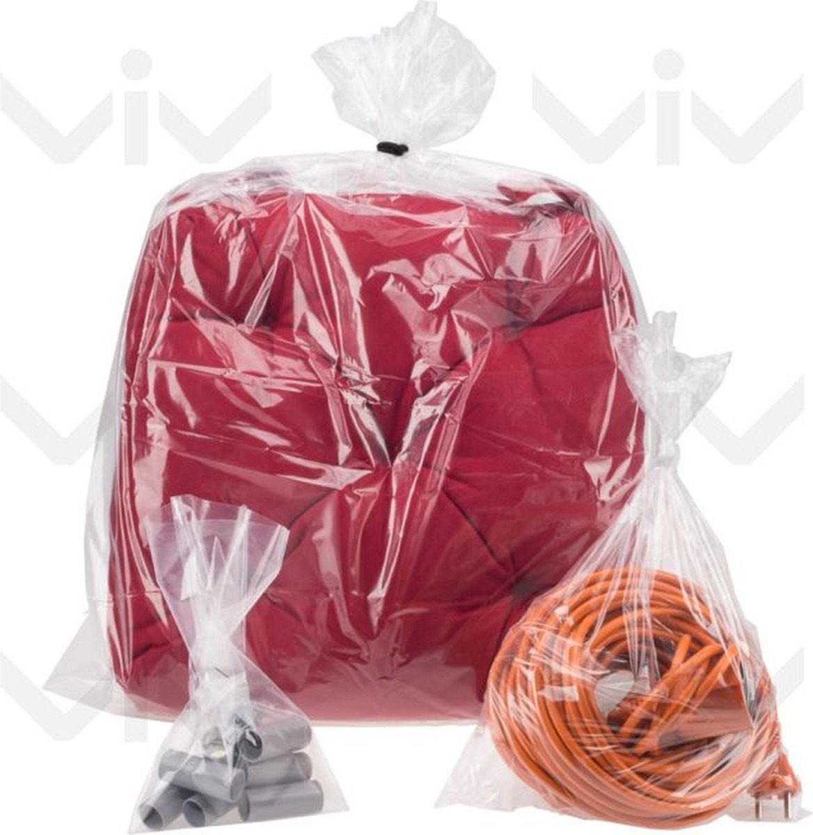 Plastic zakken groot 5 stuks 60cm x 80cm LDPE zakken polyzakken vlak transparant 60x80 - 600x800mm - Vlakke zakken - Bomba