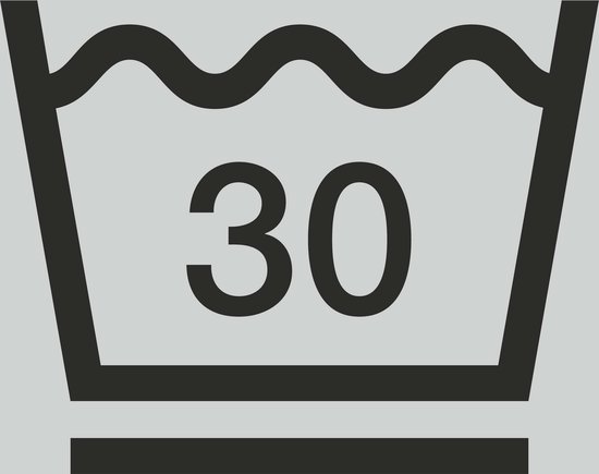 Symbool: wassen op 30 graden.