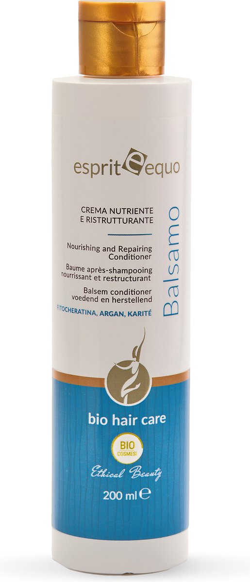 Esprit Equo crema nutriente e ristrutturante - Biologische, voedende en herstellende conditioner - balsem met Arganolie, sheaboter en Phyto-Keratine, 200ml