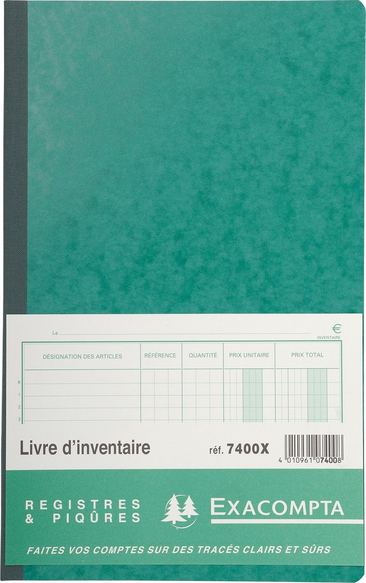 Boekhoudingsregister Inventarisboek - met identificatieblad - Franstalig - ingebonden - 80 blad
