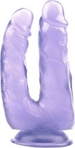 Bang It - Dubbele Dildo XXL - Met zuignap voor vrouwen - Realistische dildo’s voor mannen - Anaal - 22 cm - Paars
