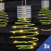 Solar tuinverlichting - Hanglamp 'Fiësta' groen - Set van 3 stuks - Op zonne-energie
