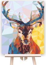 Schilderen Op Nummer Volwassenen - Do It Yourself Paintings - Hert - Cool Deer - Gewei - Dieren - 40x50 cm - Canvas