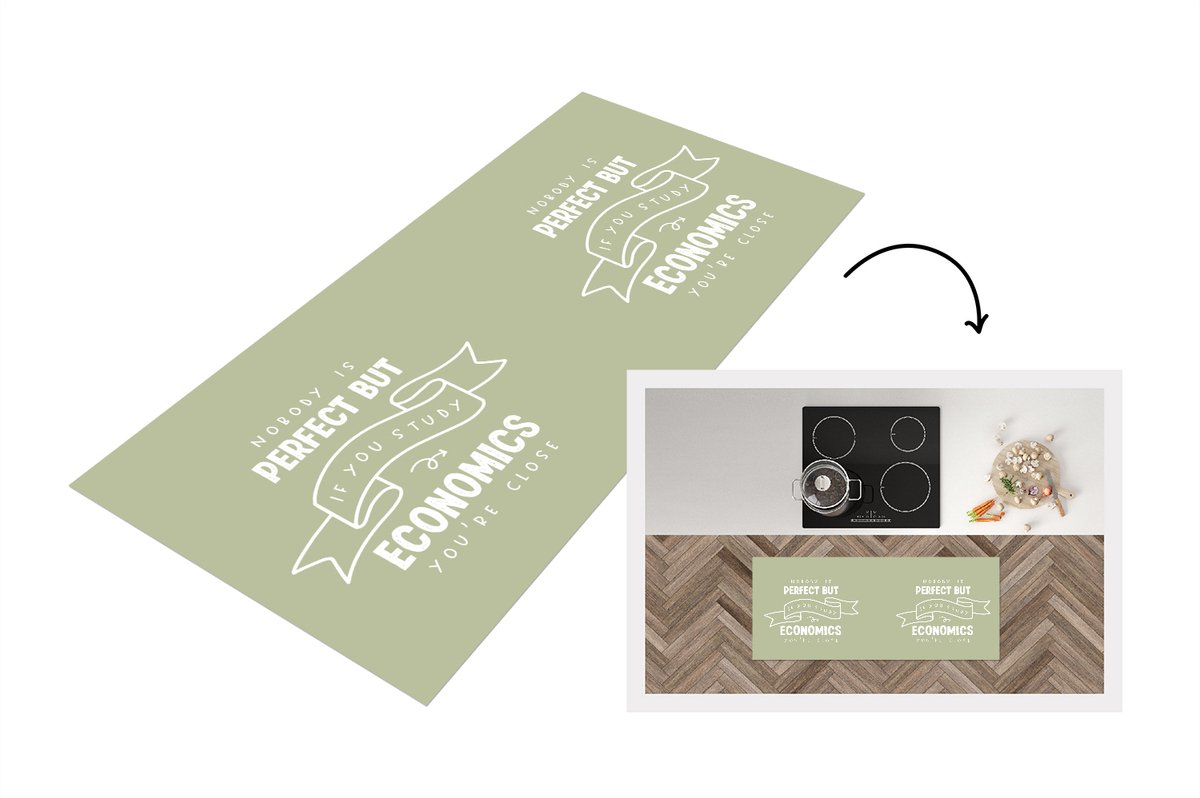 KitchenYeah Keukenloper - Loper keuken - Studeren - Studenten - School - Economie - Quote - 120x50 cm - Keukenloper vinyl Multicolor