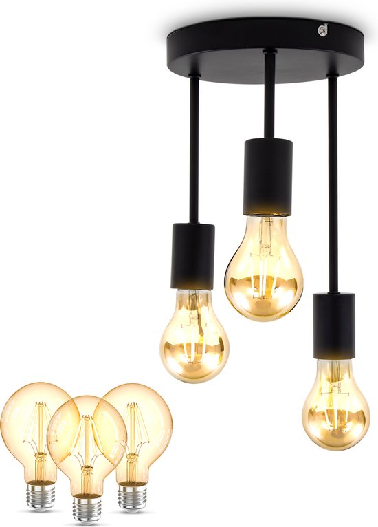 B.K.Licht - Hanglamp - incl. E27 Filament lampen - 2.200 K - 360 Lm