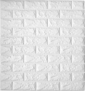 3D Witte Plaktegels - Muurstickers Woonkamer - Tegelstickers Slaapkamer - 3D Wandpanelen - 70x77 cm - Watervaste Muurdecoratie - Zelfklevend Behang - Per 10 Stuks