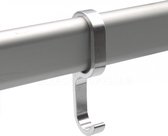 Eleganca schuifhaken 3 stuks – stevige aluminium jashaken – gebruiksvriendelijke kapstokhaken - 22x8x68mm - zilver