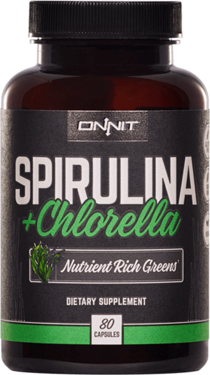 Goedkoopste Onnit - Spirulina en Chlorella - Supports Detoxification - 80 capsules