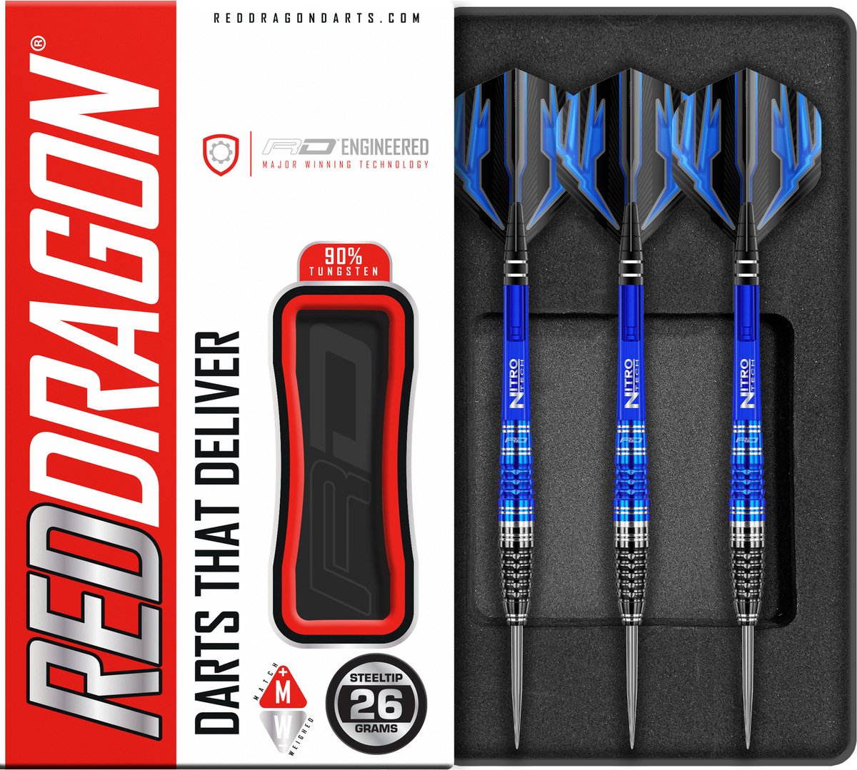 RED DRAGON - Delta 2: Steeltip Tungsten Dartpijlen Professioneel - 26 gram