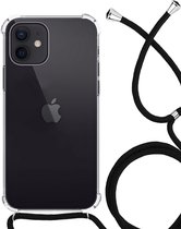 Hoesje Geschikt voor iPhone 11 Hoesje Shockproof Case Siliconen Hoes Met Koord - Transparant