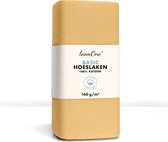 Loom One Hoeslaken – 100% Jersey Katoen – 200x200 cm – tot 23cm matrasdikte– 160 g/m² – Beige