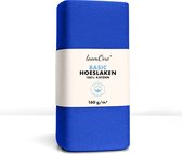 Loom One Hoeslaken – 100% Jersey Katoen – 130x200 cm – tot 23cm matrasdikte– 160 g/m² – Koningsblauw